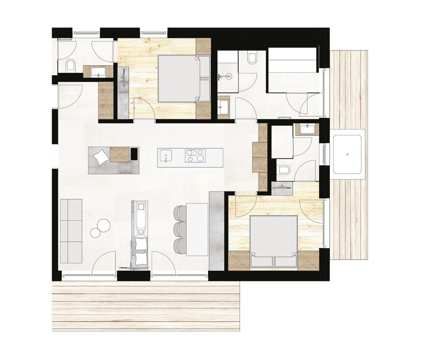 Glemm by AvenidA | 2 Schlafzimmer Deluxe Penthouse mit privater Sauna