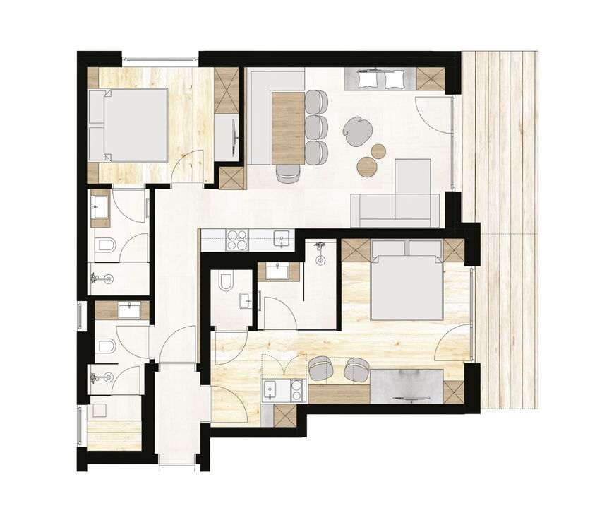 Glemm by AvenidA | 2 Schlafzimmer Suite mit privater Sauna